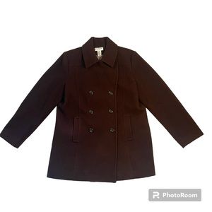 Covington Chocolate Brown Wool Blend Women’s Peacoat Size XL